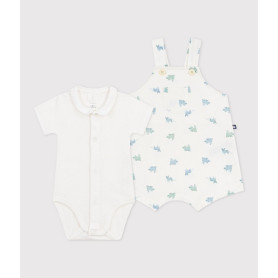 Petit Bateau - Completo Salopette Masrhmallow