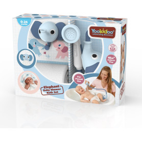Yookidoo - Elefante Baby Shower Bath Set - Cloudy Blue