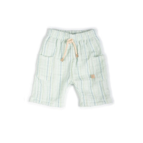 Bamboom - Shorts lino look stripes acqua